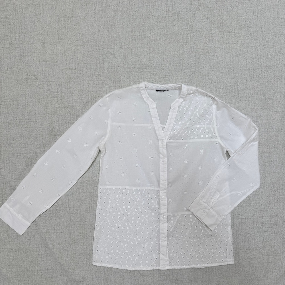 Elegant White Eyelet Blouse